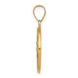 14k Polished/Satin Our Lady Perpetual Help Medal Hollow Pendant
