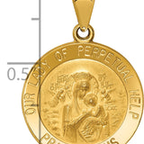 14k Polished/Satin Our Lady Perpetual Help Medal Hollow Pendant