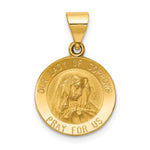 14k Polished and Satin Our Lady of Sorrows Medal Hollow Pendant