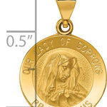 14k Polished and Satin Our Lady of Sorrows Medal Hollow Pendant