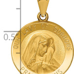 14k Polished and Satin Our Lady of Sorrows Medal Hollow Pendant