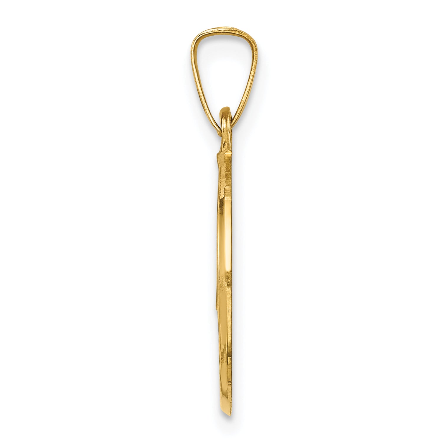 14k Polished and Satin Caridad Del Cobre Medal Hollow Pendant