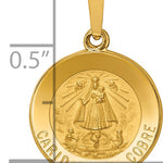 14k Polished and Satin Caridad Del Cobre Medal Hollow Pendant