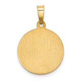14k Polished and Satin Caridad Del Cobre Medal Hollow Pendant