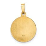 14k Polished and Satin Sacred Heart of Mary Medal Hollow Pendant