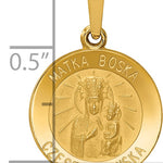 14k Matka Boska Czestochowska Reversible Medal Hollow Pendant
