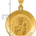 14K Matka Boska Czestochowska Reversible Medal Hollow Pendant