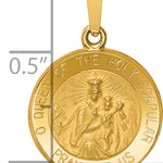 14K Queen Of The Holy Scapular Reversible Medal Hollow Pendant