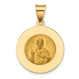 14K Queen Of The Holy Scapular Reversible Medal Hollow Pendant