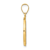 14k Polished and Satin Miraculous Medal Hollow Pendant