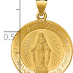 14k Polished and Satin Miraculous Medal Hollow Pendant