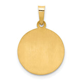 14k Polished and Satin Our Guardian Angel Medal Hollow Pendant