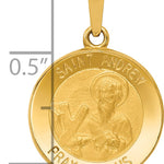 14k Polished and Satin St. Andrew Medal Hollow Pendant