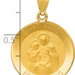 14k Polished and Satin St. Anne Medal Hollow Pendant
