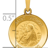 14k Polished and Satin St. Anthony Medal Hollow Pendant
