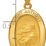 14k Polished and Satin St. Anthony Medal Hollow Pendant