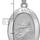 14k White Gold Polished / Satin St. Anthony Medal Hollow Pendant