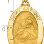 14k Polished and Satin St. Anthony Medal Hollow Pendant