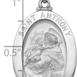 14k White Gold Polished/Satin St. Anthony Medal Hollow Pendant