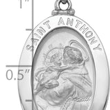 14k White Gold Polished/Satin St. Anthony Medal Hollow Pendant
