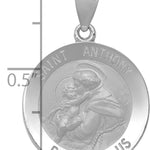14k White Gold Polished/Satin St. Anthony Medal Hollow Pendant
