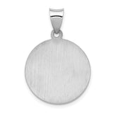 14k White Gold Polished/Satin St. Anthony Medal Hollow Pendant