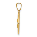 14k Polished and Satin St. Barbara Medal Hollow Pendant