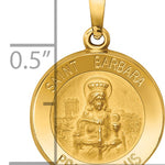 14k Polished and Satin St. Barbara Medal Hollow Pendant