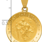 14k Polished and Satin St. Christopher Medal Hollow Pendant