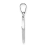 14k White Gold Polished/Satin St Christopher Medal Hollow Pendant