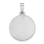 14k White Gold Polished/Satin St Christopher Medal Hollow Pendant