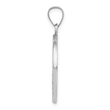 14k White Gold Polished/Satin St Christopher Medal Hollow Pendant