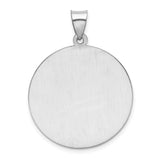 14k White Gold Polished/Satin St Christopher Medal Hollow Pendant