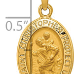 14k Polished and Satin St. Christopher Medal Hollow Pendant