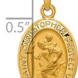 14k Polished and Satin St. Christopher Medal Hollow Pendant