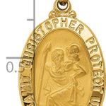 14k Polished and Satin St. Christopher Medal Hollow Pendant