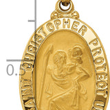 14k Polished and Satin St. Christopher Medal Hollow Pendant
