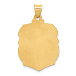 14k Polished and Satin St. Michael Badge Medal Hollow Pendant