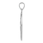 14k White Gold Polished/Satin St Christopher Medal Hollow Pendant