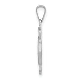 14k White Gold Polished and Satin St Florian Badge Pendant