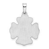 14k White Gold Polished and Satin St Florian Badge Pendant