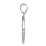 14k White Gold Polished and Satin St Florian Medal Hollow Pendant