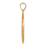 14k Polished and Satin St Florian Medal Hollow Pendant