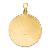 14k Polished and Satin St Florian Medal Hollow Pendant