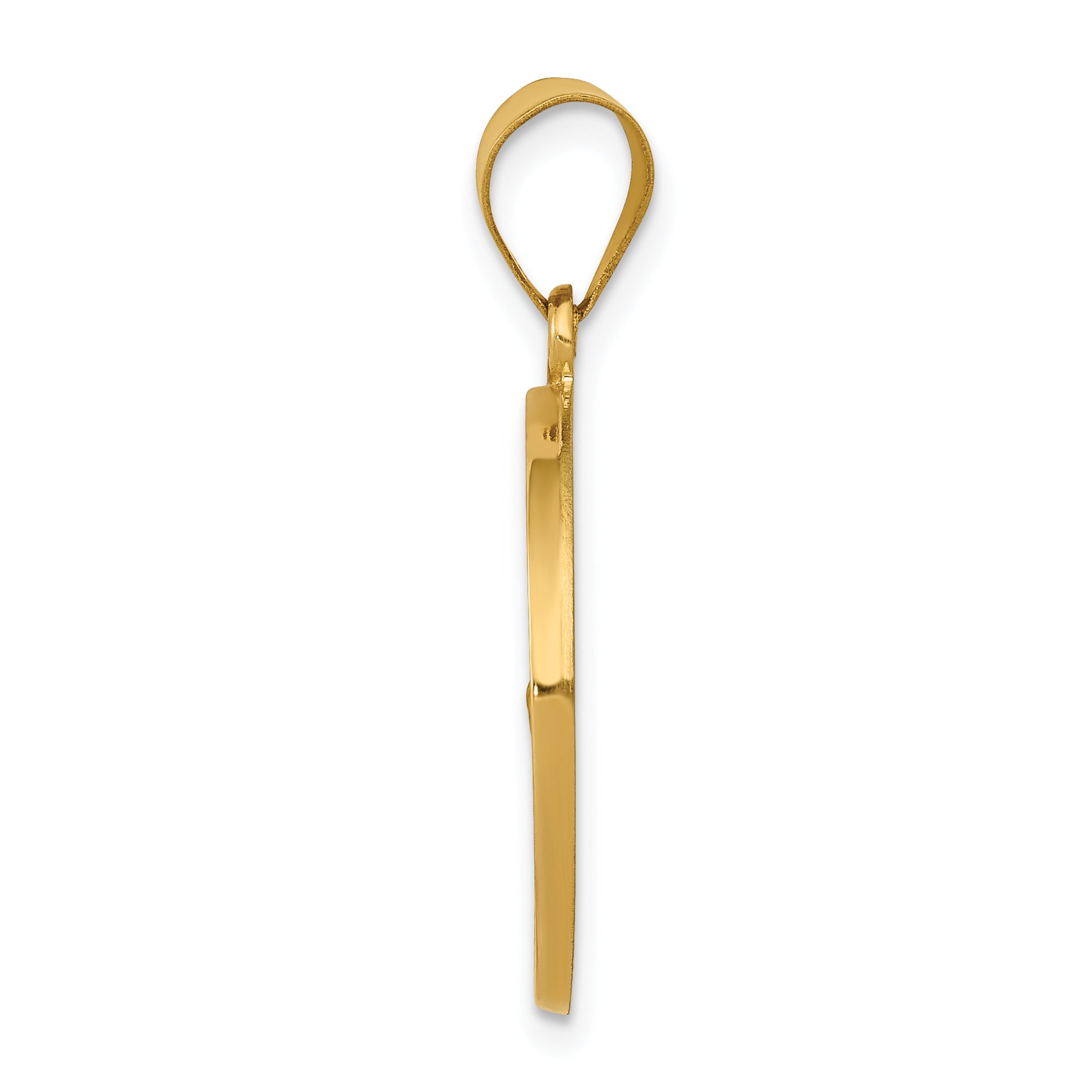 14k Polished and Satin St Francis Medal Hollow Pendant