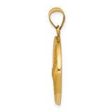 14k Polished and Satin St Francis of Assisi Medal Hollow Pendant