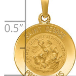 14k Polished and Satin St George Medal Hollow Pendant