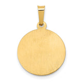 14k Polished and Satin St George Medal Hollow Pendant