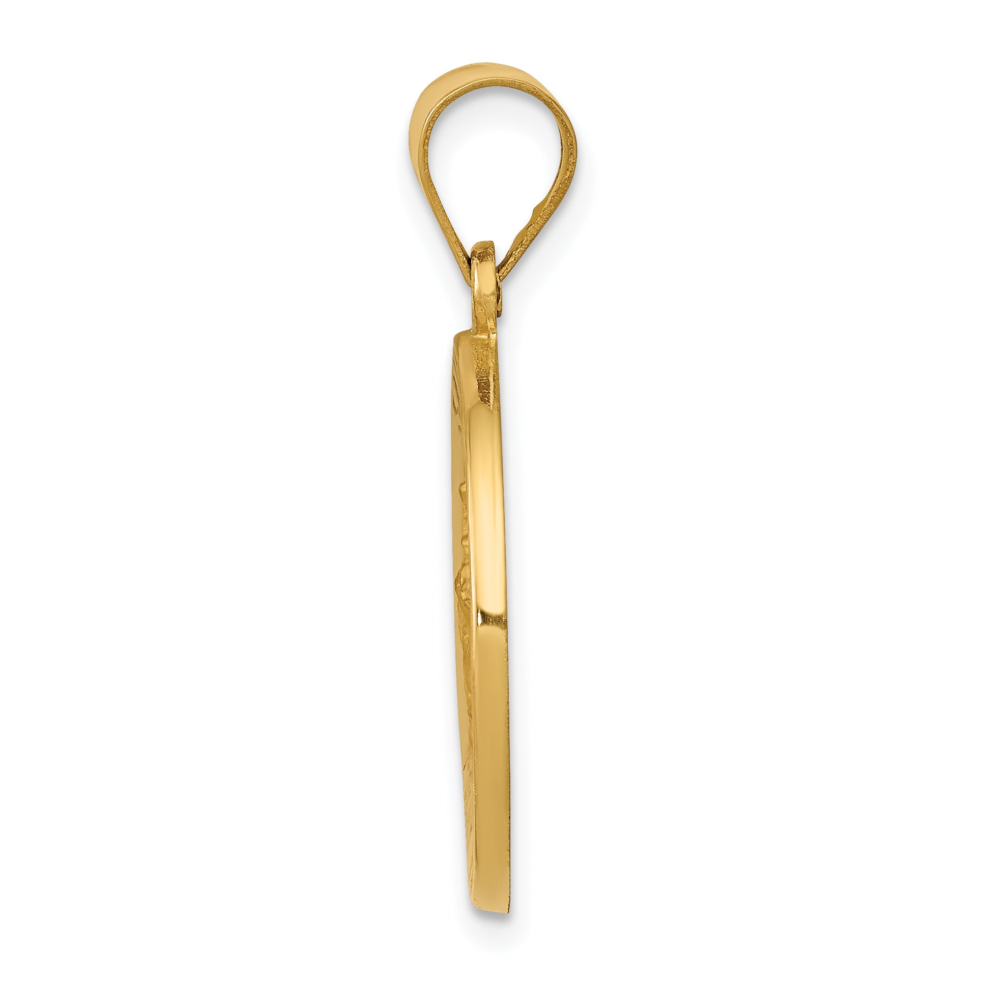 14k Polished and Satin St George Medal Hollow Pendant