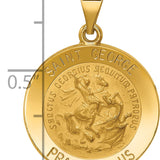 14k Polished and Satin St George Medal Hollow Pendant